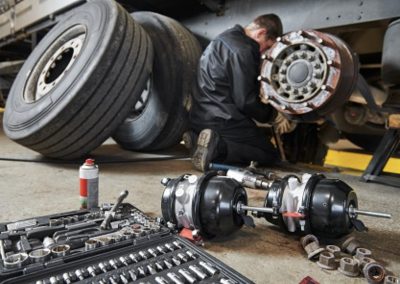 this image shows commercial truck suspension repair in Gulfport, MS